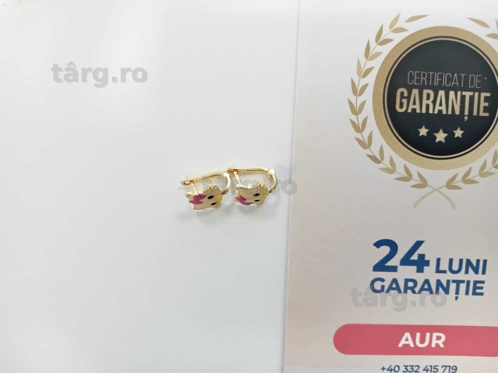 (AG33) Cercei Aur 14K / Garantie 2 Ani. 2