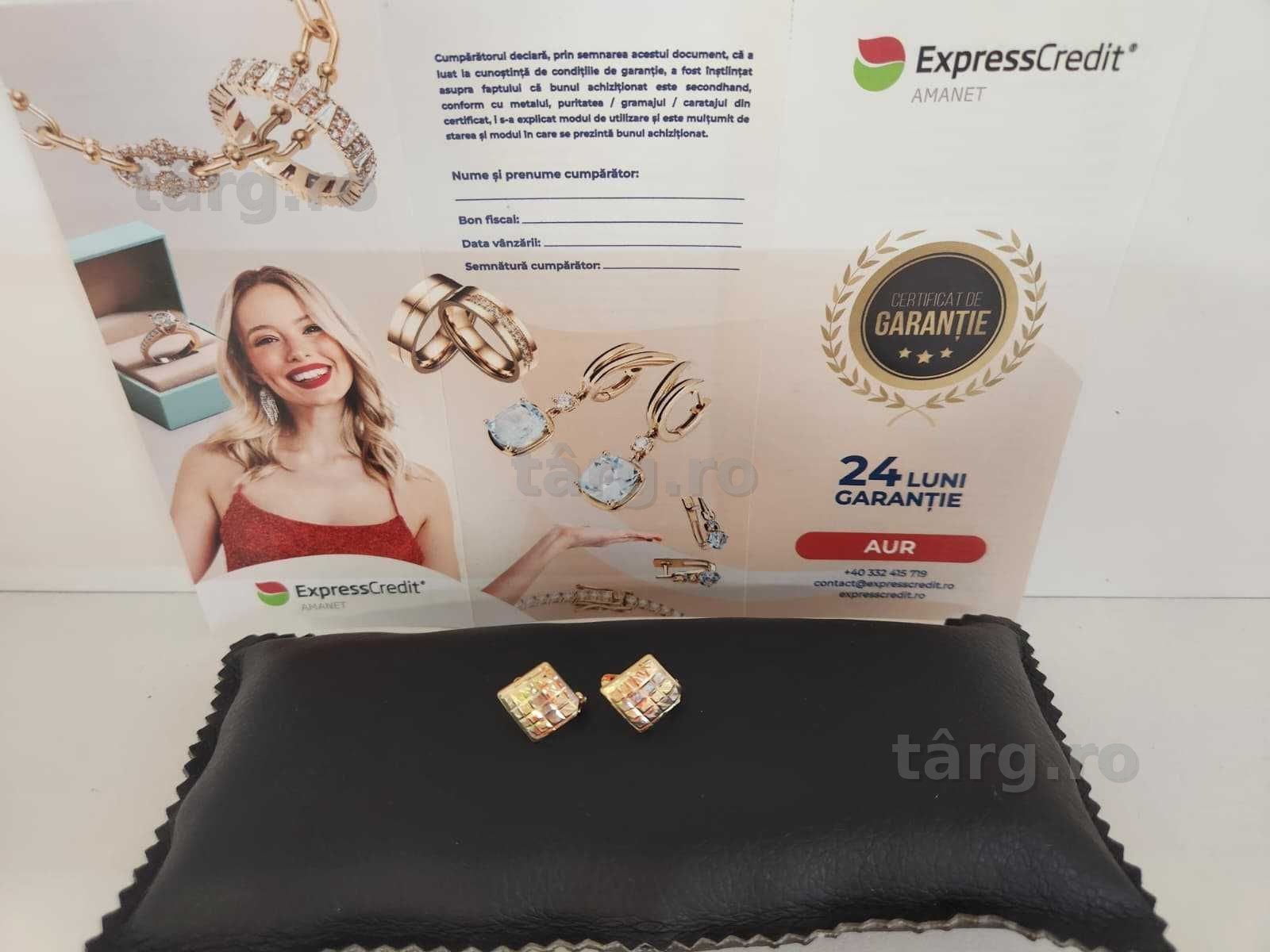 Cercei aur 14k 1.74gr [B. 68155.13 Ag2 Tudor] Garantie 2 ani! 4