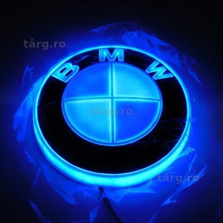 Emblema Luminata Bmw 82mm Cu Lumina Albastra