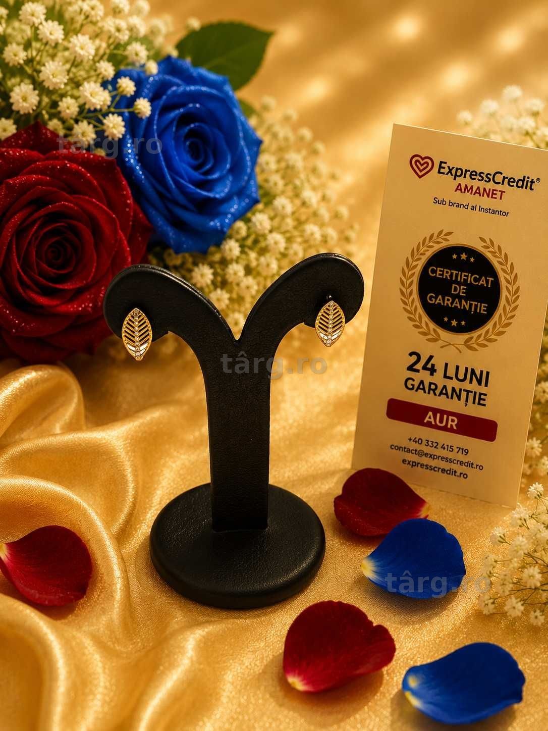 Cercei aur 14K 2.26gr (Ag25 Belvedere B.43198.1)-Garantie 2 Ani! 2