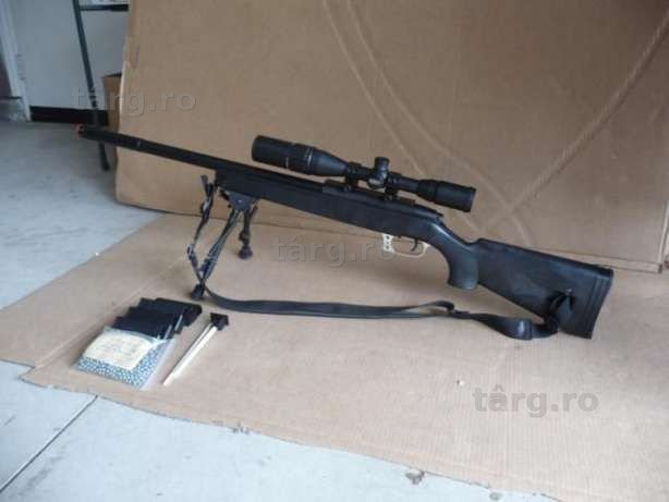 Pusca FF. PUTERNICA airsoft LUNETA (NOUA)cu aer comprimat ARC manuala