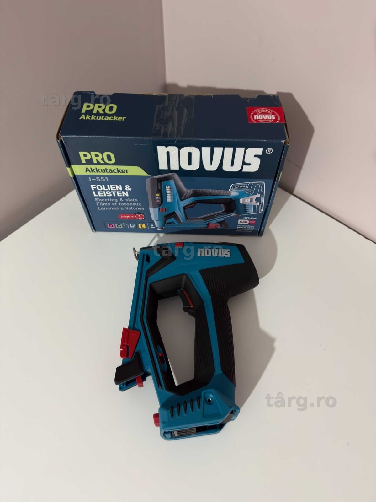 Capsator profesional fara fir tip tacker Novus / Metabo J-551 Compatibil acumulator METABO
