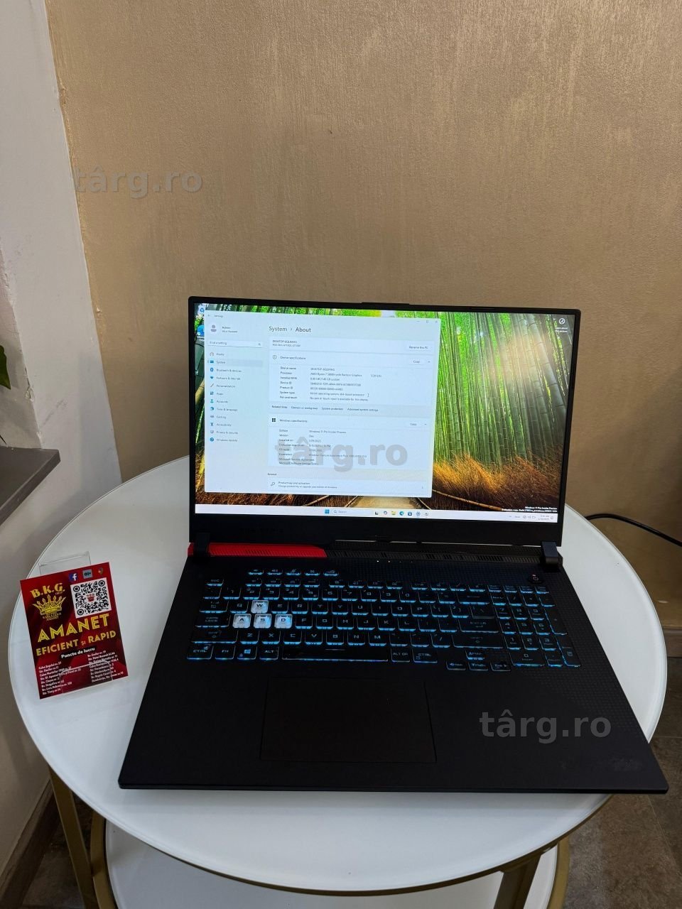 Laptop Asus G17 Amanet BKG