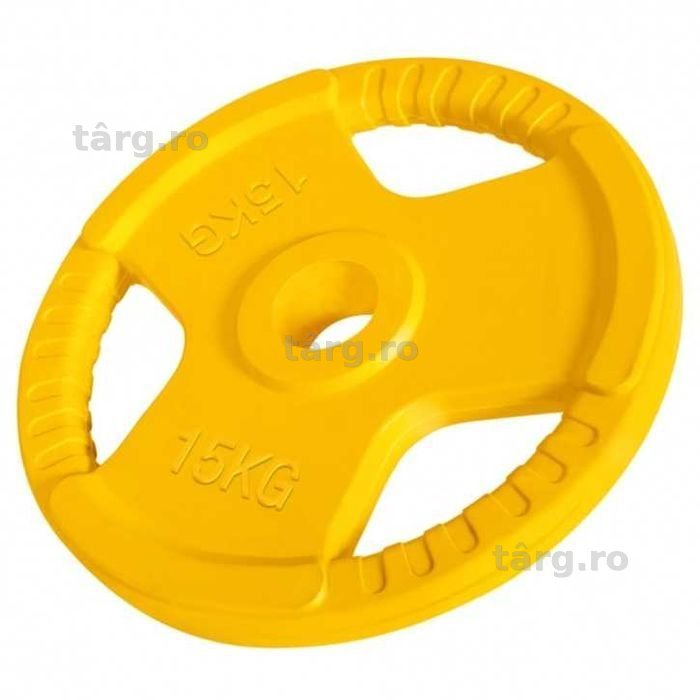 Discuri din fier cauciucat olimpic cu grip 30Kg 50/51mm ( 2x15kg )