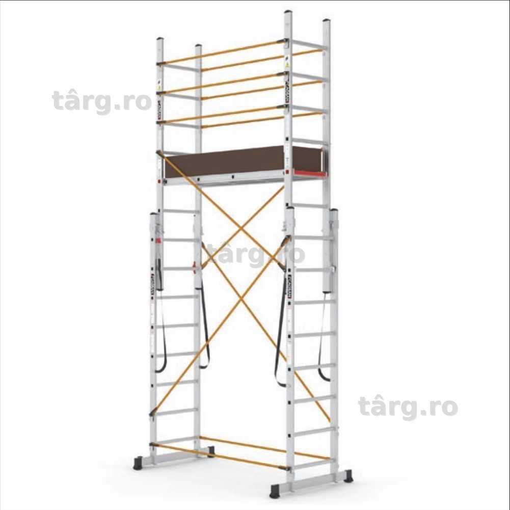 Scara si schela din aluminiu Tele PL PL003 h lucru schela 4.70m, scara dubla 3m