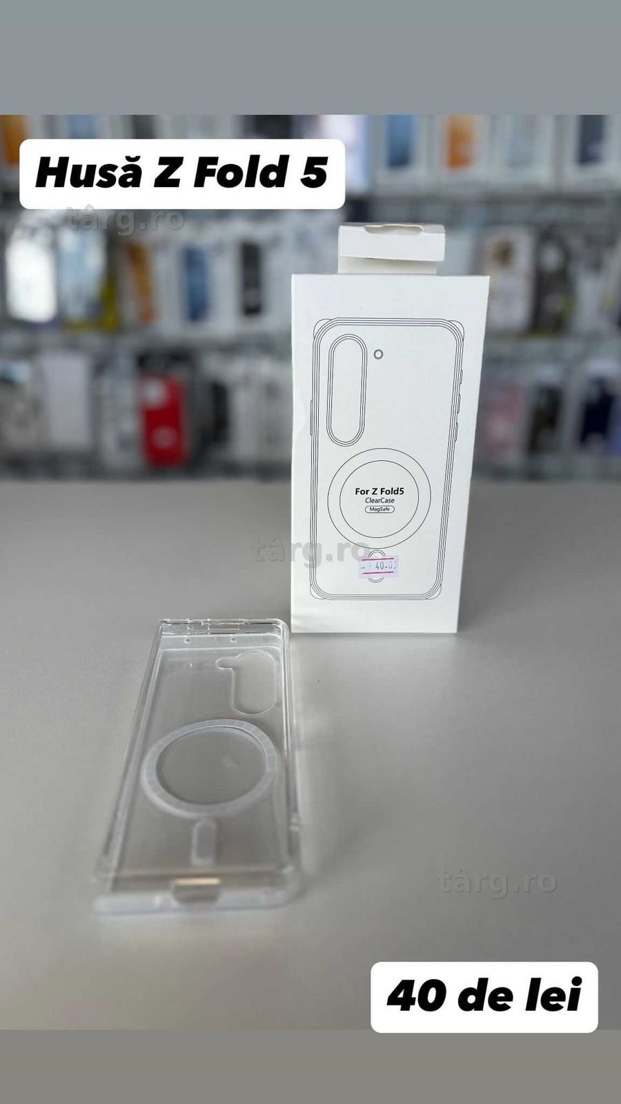 Husa MagSafe Samsung Z Fold 5 Anti-Shock, Transparent
