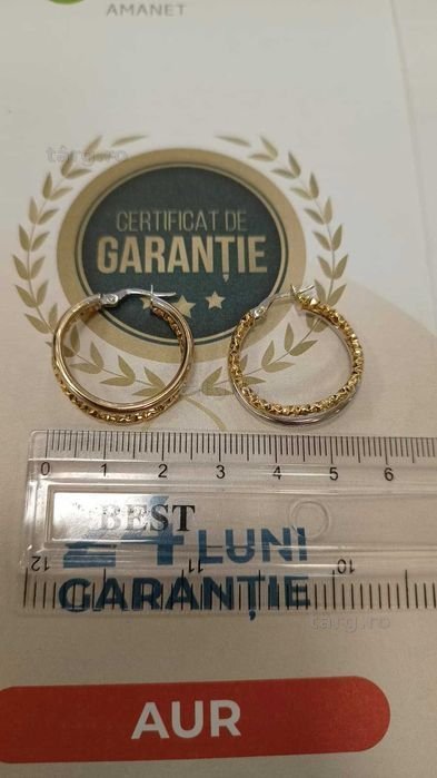 Cercei aur 18K 2.79gr (Ag24 Harlau b.45319.1) - Garantie 2 ani! 3