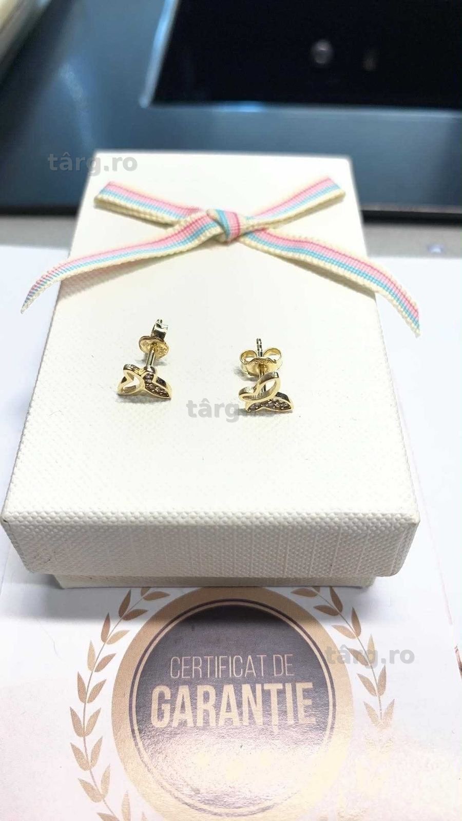 Cercei aur 14k ( Tomesti b 33462) Garantie 2 ani !