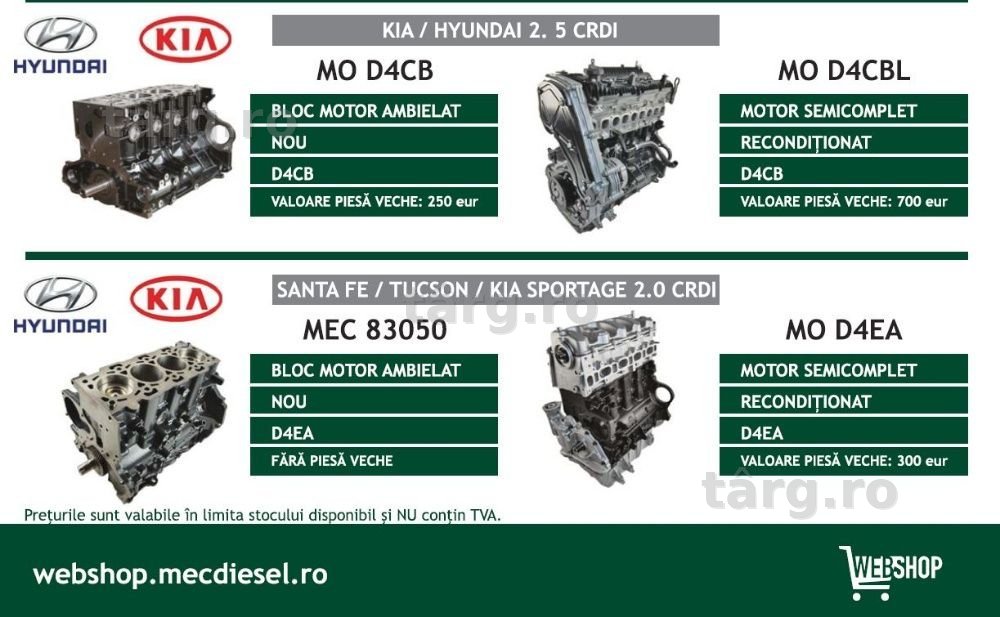 motor hyundai santa fe tucson kia sportage ceed 2.0 D4EA 3