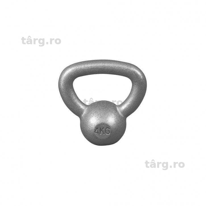Kettlebell din fier 4 kg Gorilla Sports, gri si negru