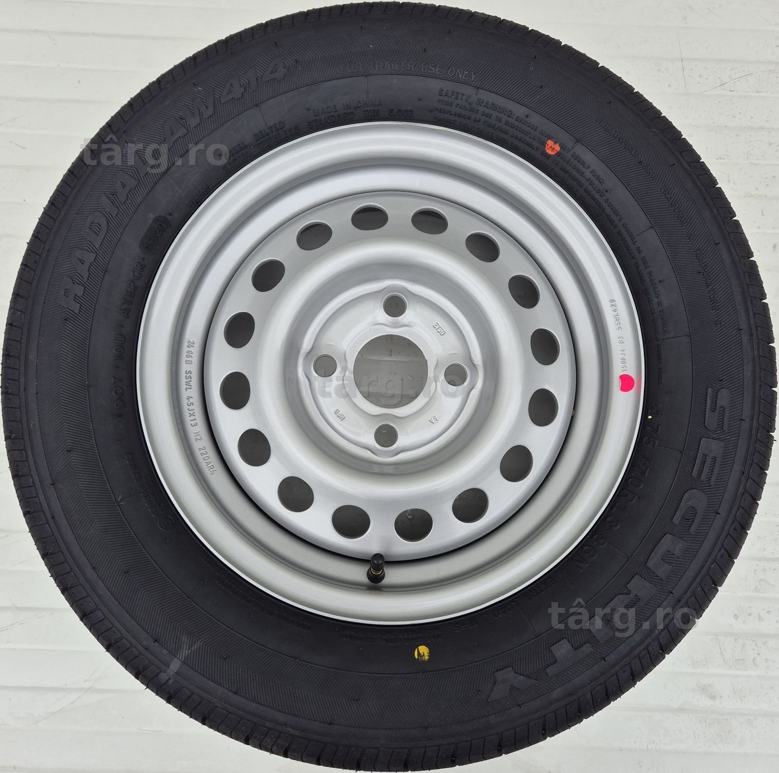 Roata remorca 175/70 R13, 86N, Anvelopa SECURITY pe Janta 4.5JX13 2