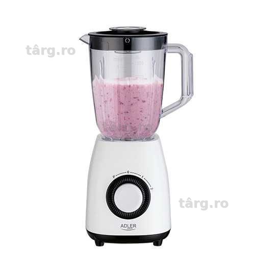 Blender Adler AD 4085, 1000 W, 2 viteze, bol 1,5 L, 4 lame inox, alb