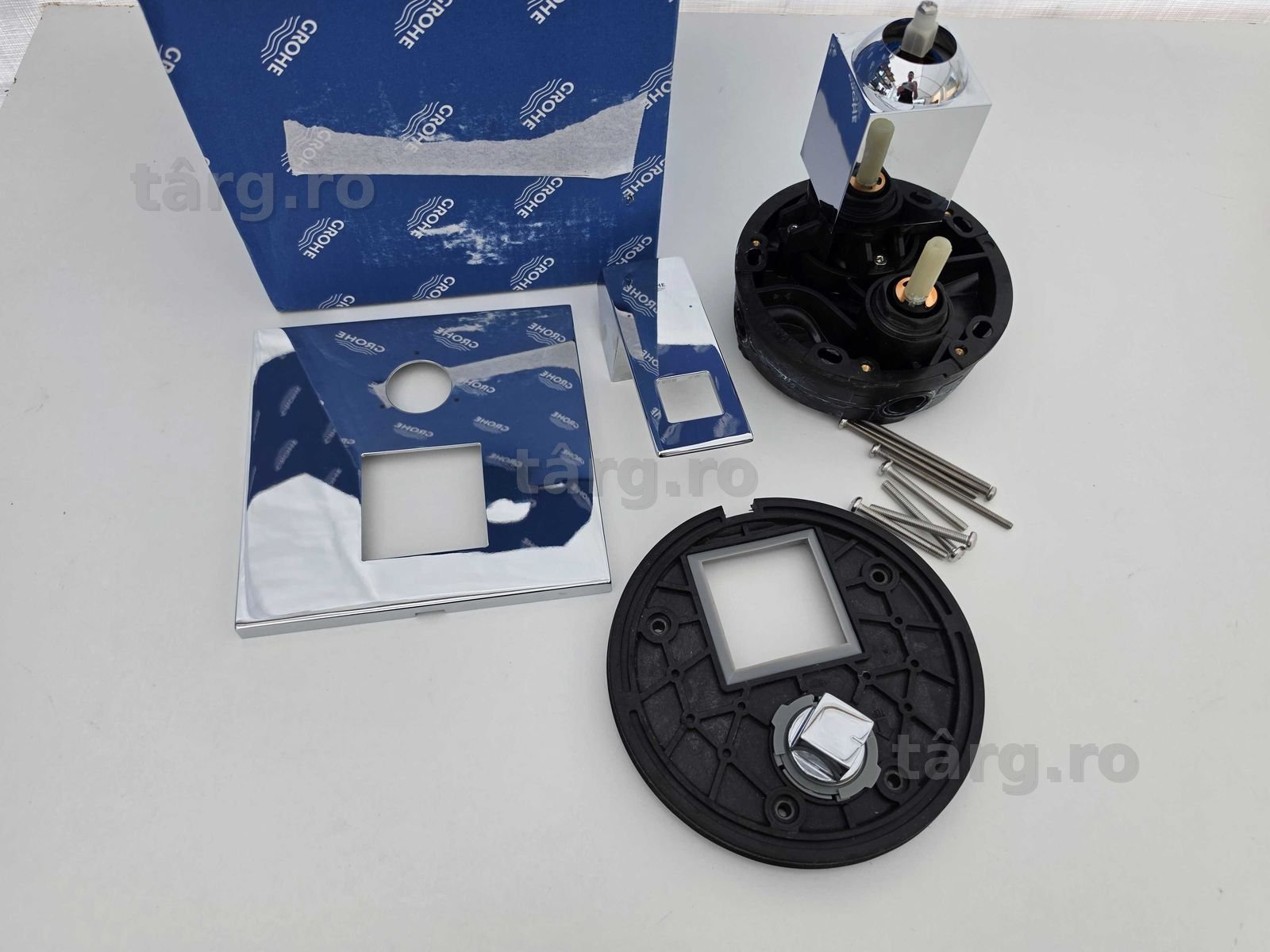 Baterie cada / dus incastrata Grohe Eurocube, patrata