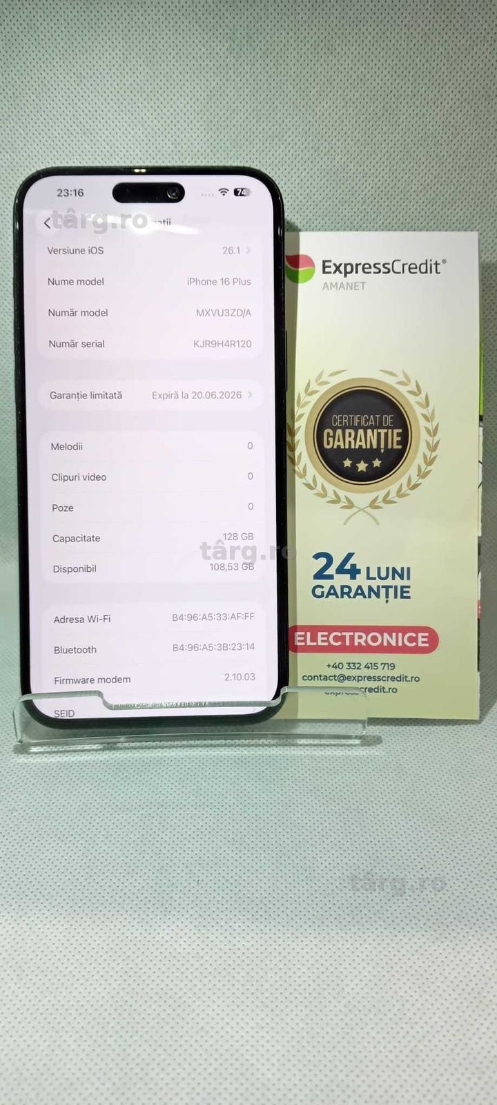 iPhone 16 Plus (Ag18 Tutora b.28500) Garantie 2 ani! 2