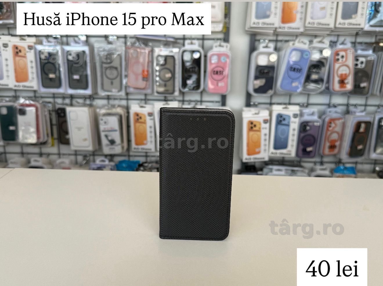 Husa tip carte - piele ecologica - iPhone 15 pro max