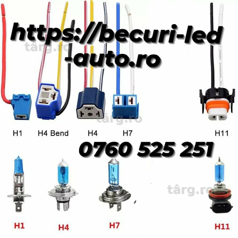Mufă Bec Cu Fire, Soclu H1,H4,H7,H8,H9,H11,H16,Hir2,HB2-9003 Ceramica
