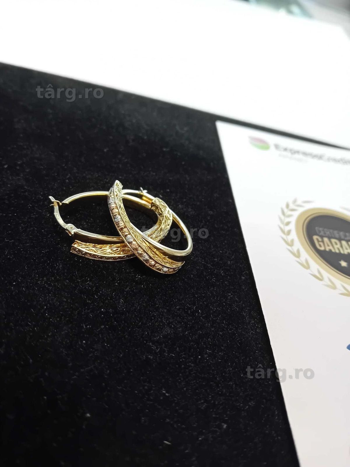 (Ag33) Cercei Aur 14K/Garantie 2 ani 2