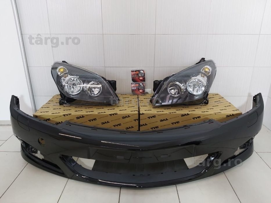 Pachet Bara Fata+Faruri+Bec H7/H1 Opel Astra H 2004-2007 Z20R (Negru)