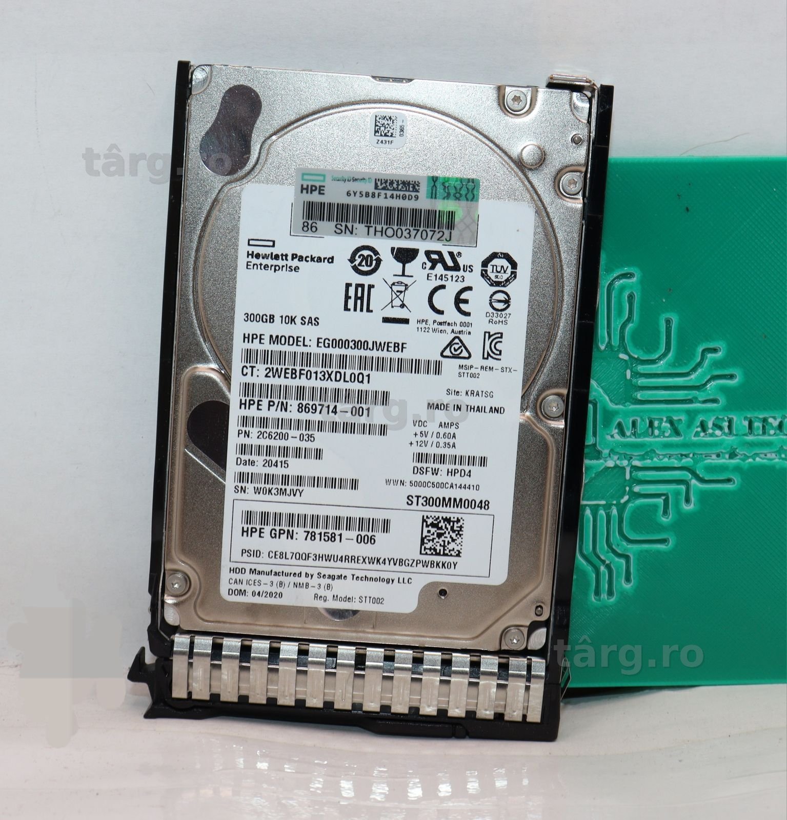 Harddisk Server Sas 2.5" + Caddy SmartCarrier  HPE Seagate 300Gb 10K 12G 128Mb ST300MM0048/ PN: 8 6 9 7 1 4 - 0 0 1