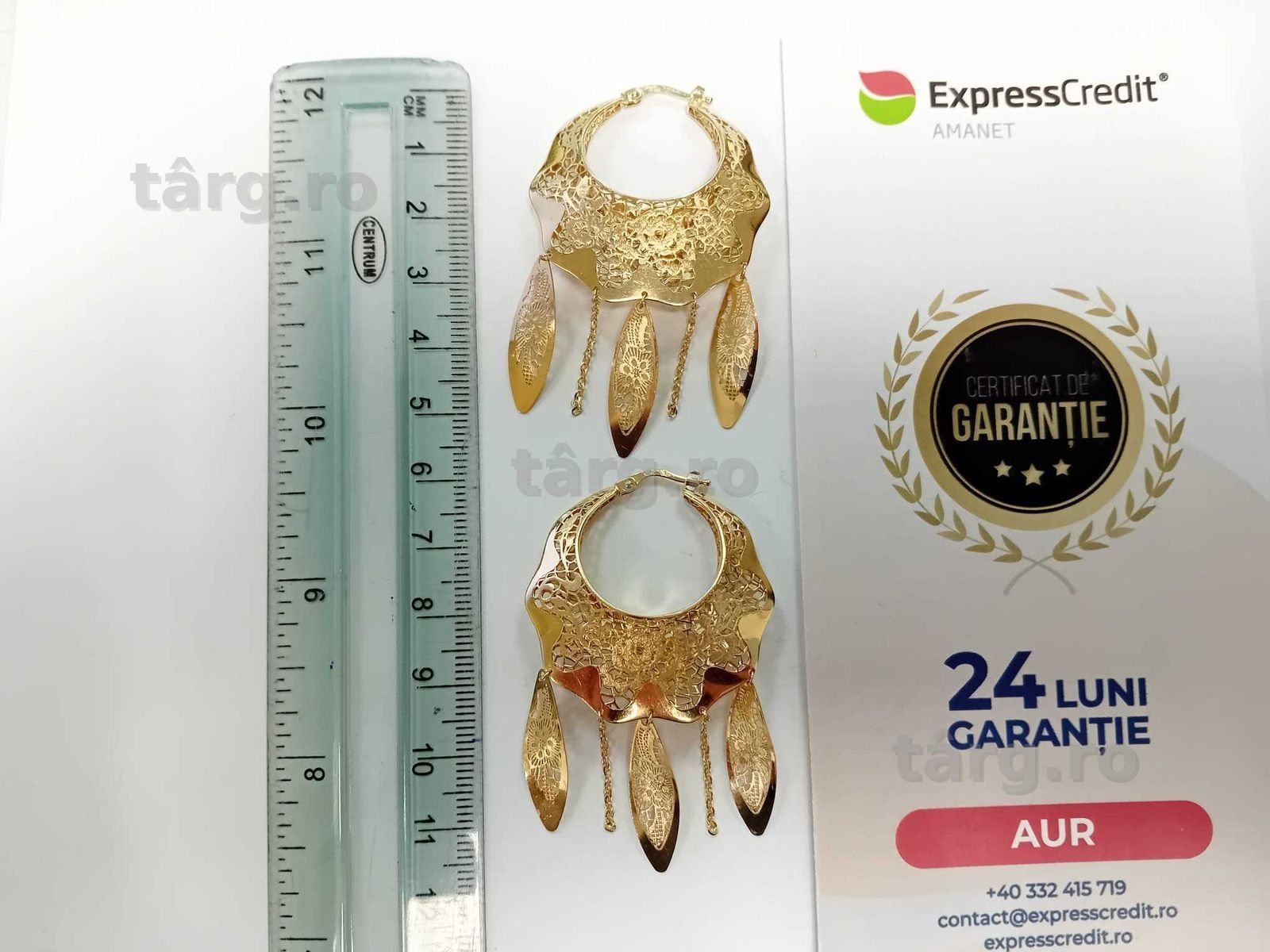 (Ag33) Cercei Aur 14K/Garantie 2 ani 3