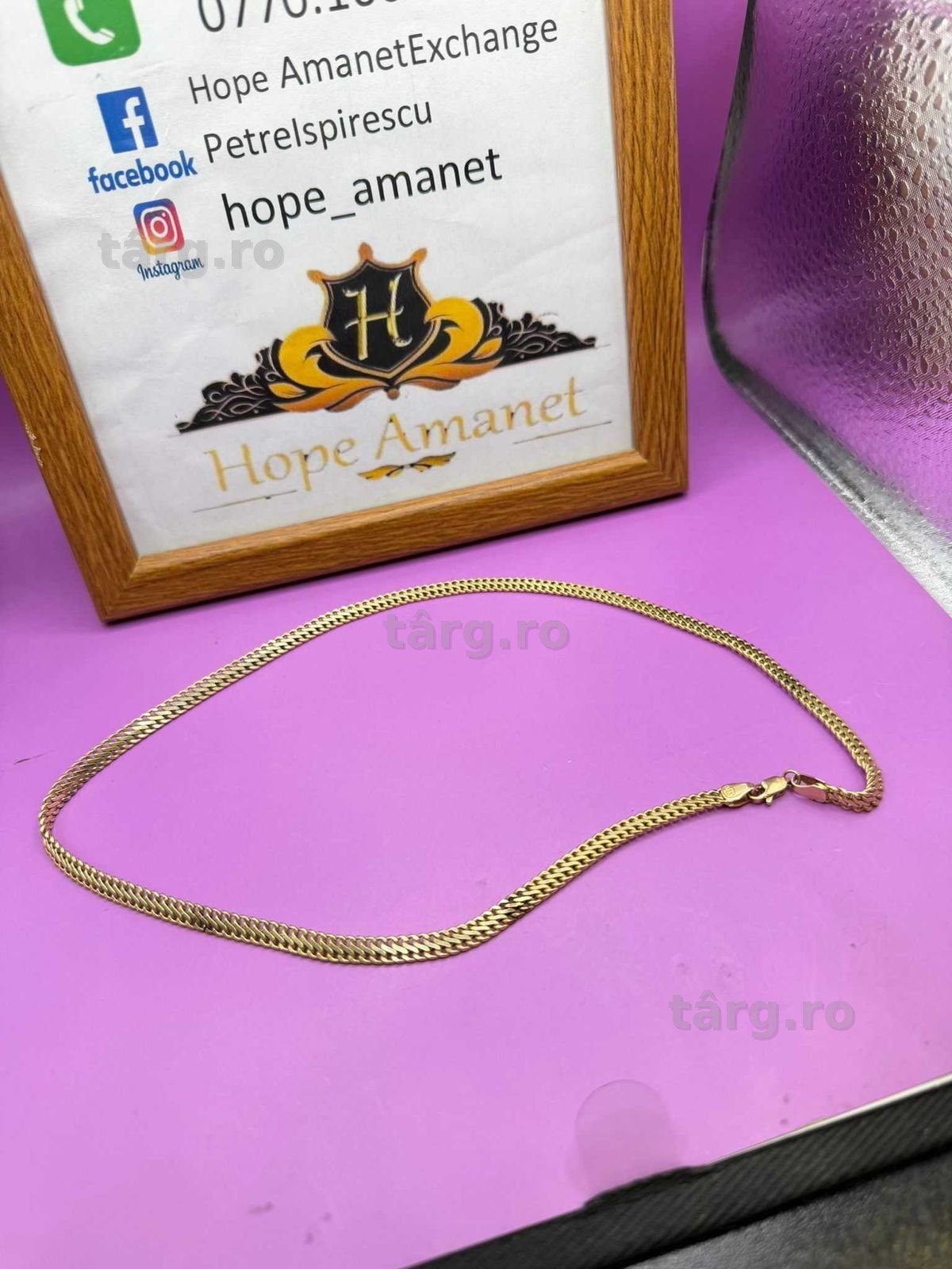 HOPE AMANET P2 - Lant Aur Galben / 14K / 9.75Gr / 22CM