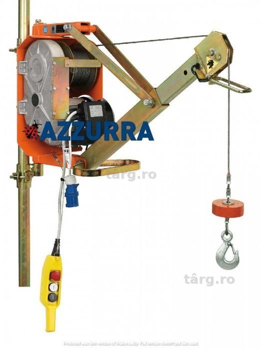 PALAN ELECTRIC cu brat  EXTENSIBIL 300 kg Italia Scripete electric