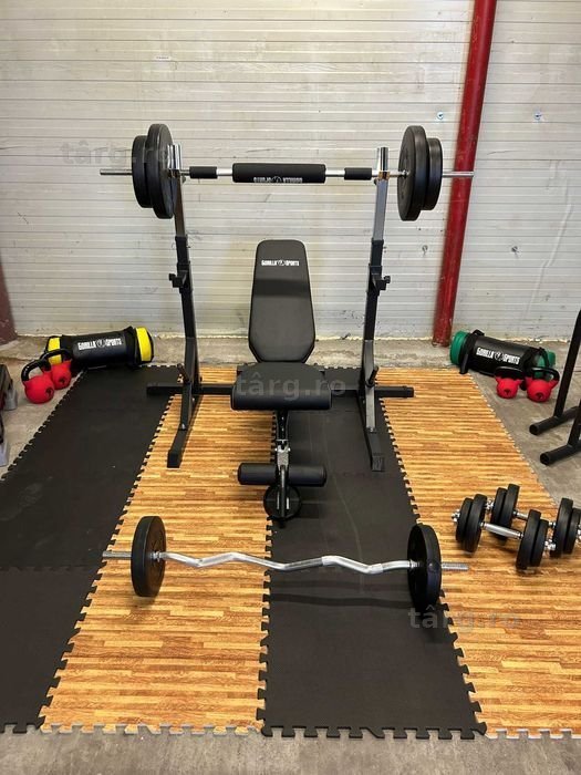 *Set Complet Fitness: Banca+ Suport+ Greutati 100 kg+ Tatami