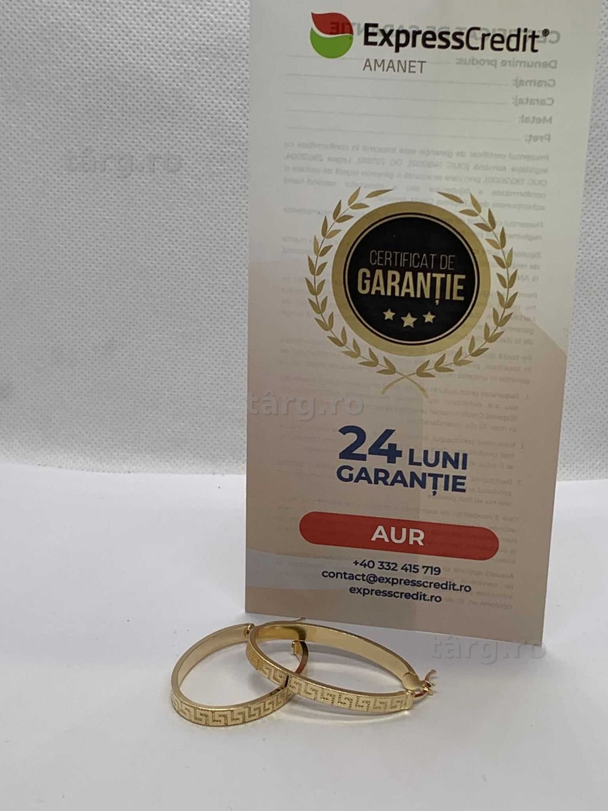 Cercei aur 14K 3.85g (Ag4 Dacia B.51517) Garantie 2 ani