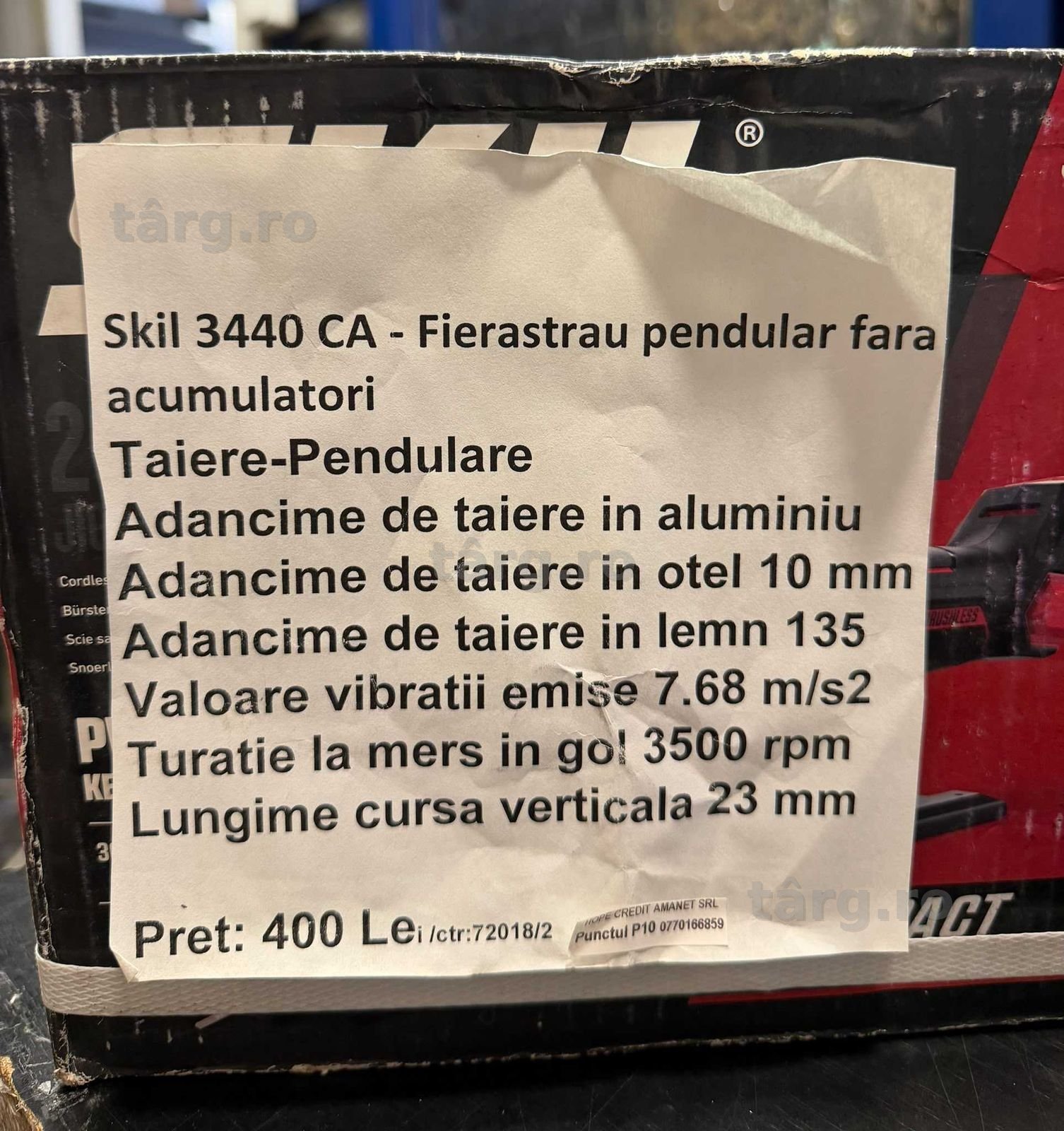 Hope Amanet P10/Skil 3440 CA /Fierastrau pendular Fara acumulatori 3
