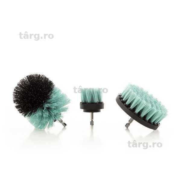 Set 3 perii pentru curatare cu adaptor pentru bormasina NOU & SIGILAT