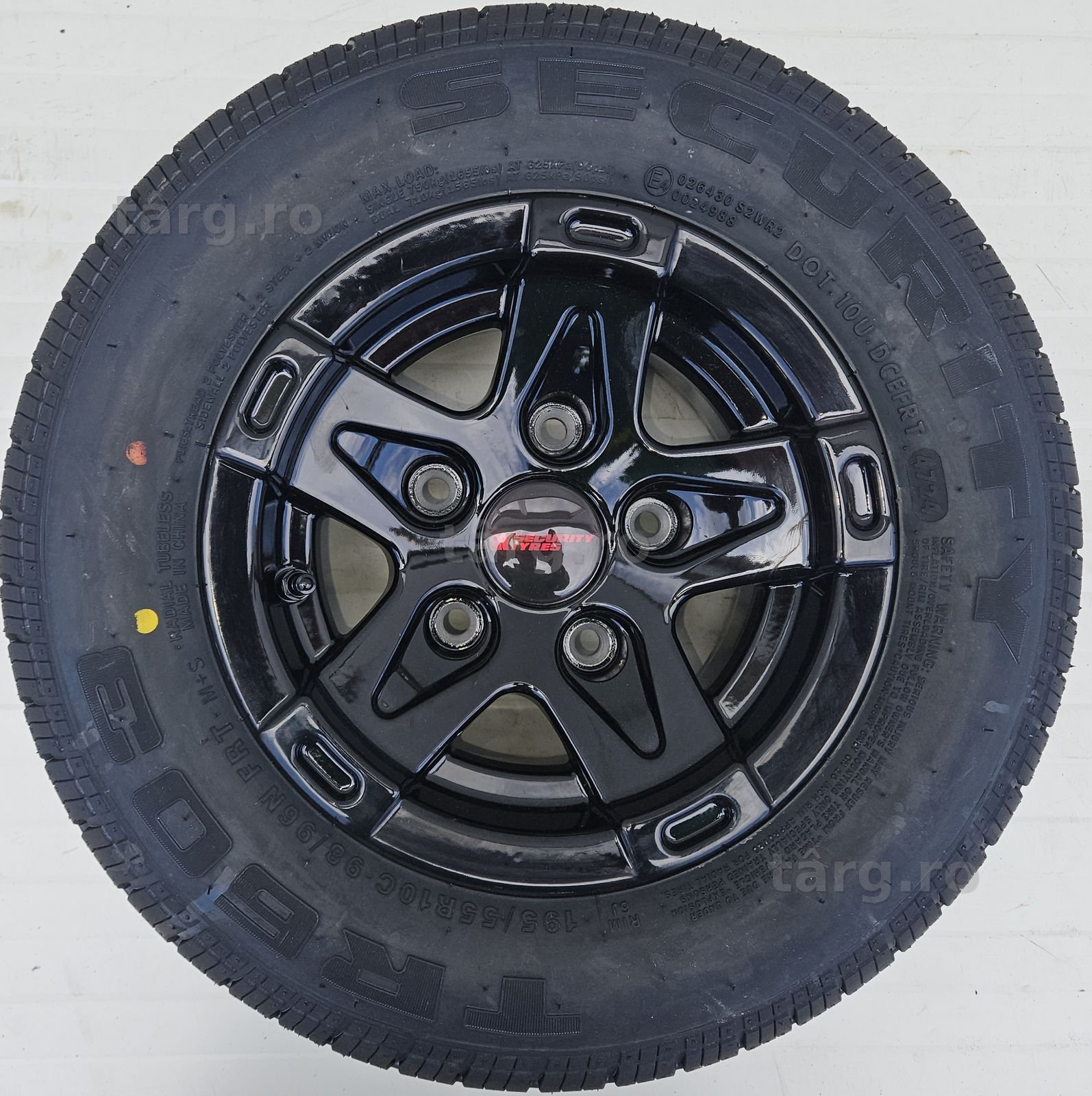 Roata completa 195/55 R10C, Anvelopa Security, Janta aliaj 6Jx10 ET-4 3