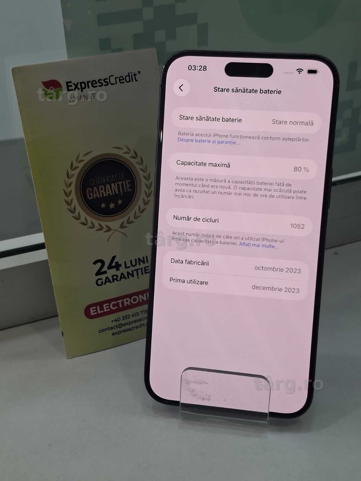 Iphone 15 Pro Max 80% baterie 512GB(AG44 B:7467)-garantie 2 ani 2