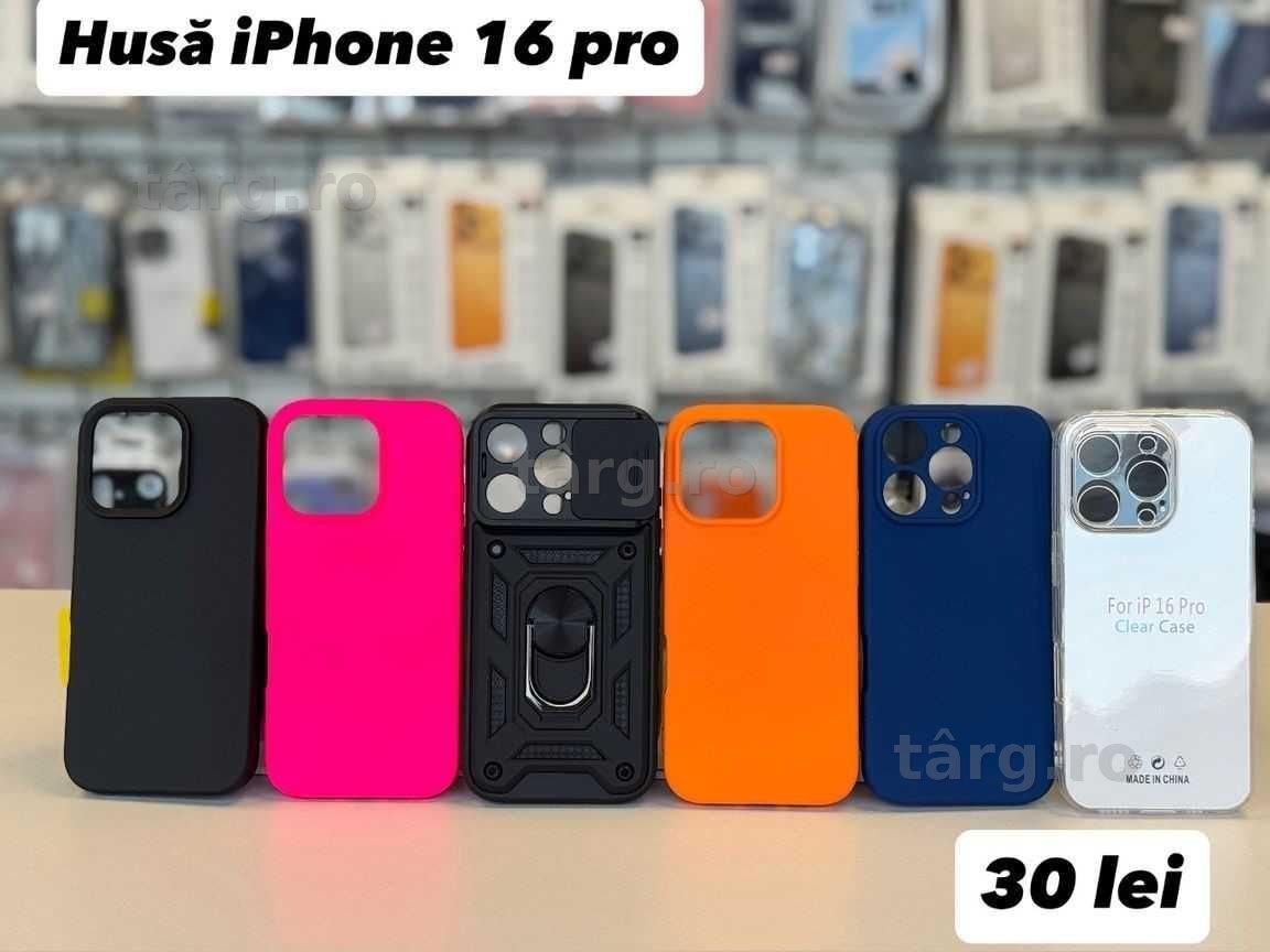 Husa silicon, folie, cablu, incarcator iPhone 16 Pro