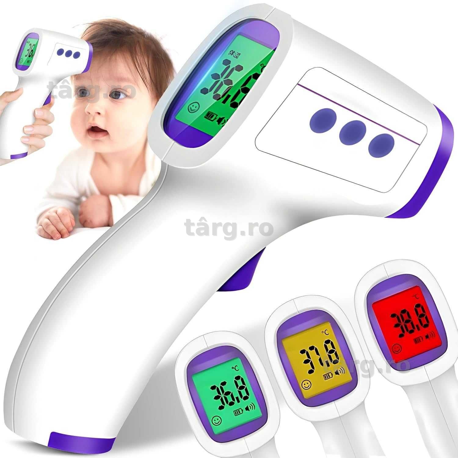 Termometru digital cu infrarosu fara contact LCD color masurare 1 sec