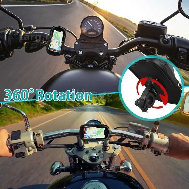 Suport de telefon Bicicleta/Moto/Scuter/Trotineta, montare pe ghidon, rezistent la apa 3