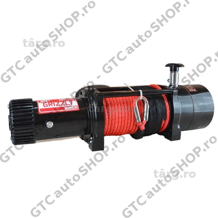 troliu rapid grizzly winch 12000, raport 72.5:1, cablu sintetic, frana pe aer