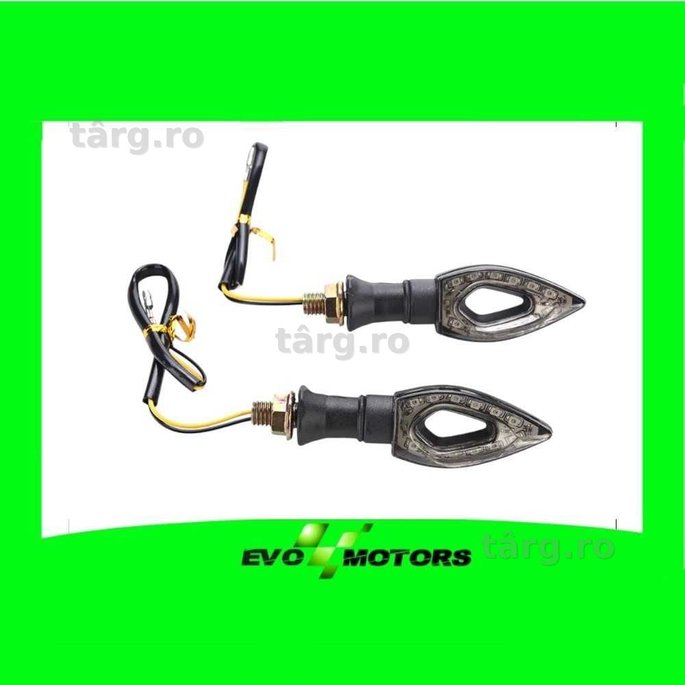 Set 2 Semnalizari Led Moto Atv Fumurii Negre Cross SMD fata spate A412