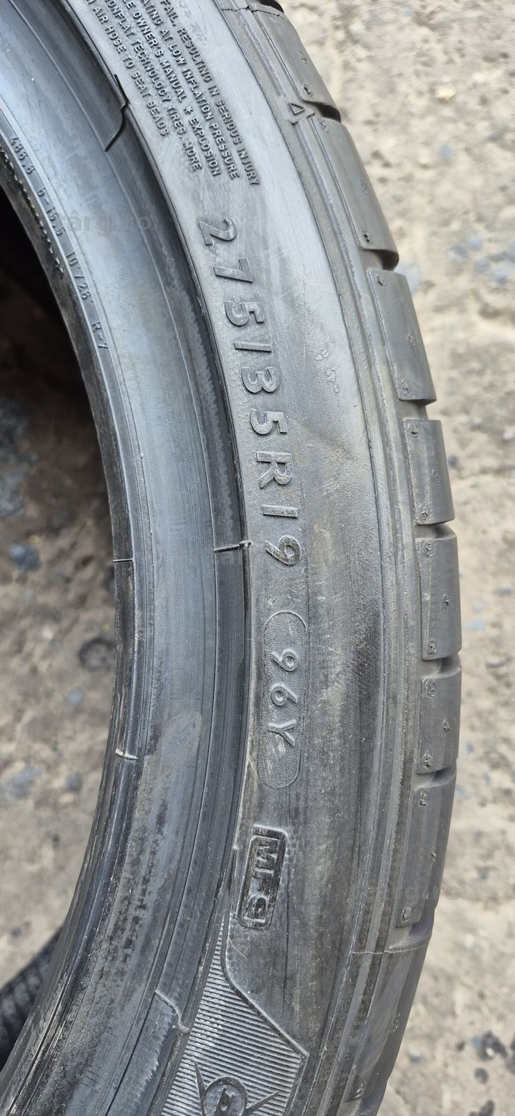 4 anvelope vara Rft Dunlop,fata ca noi 245/40/19,spate noi 275/35/19.Pret/bucata. 6