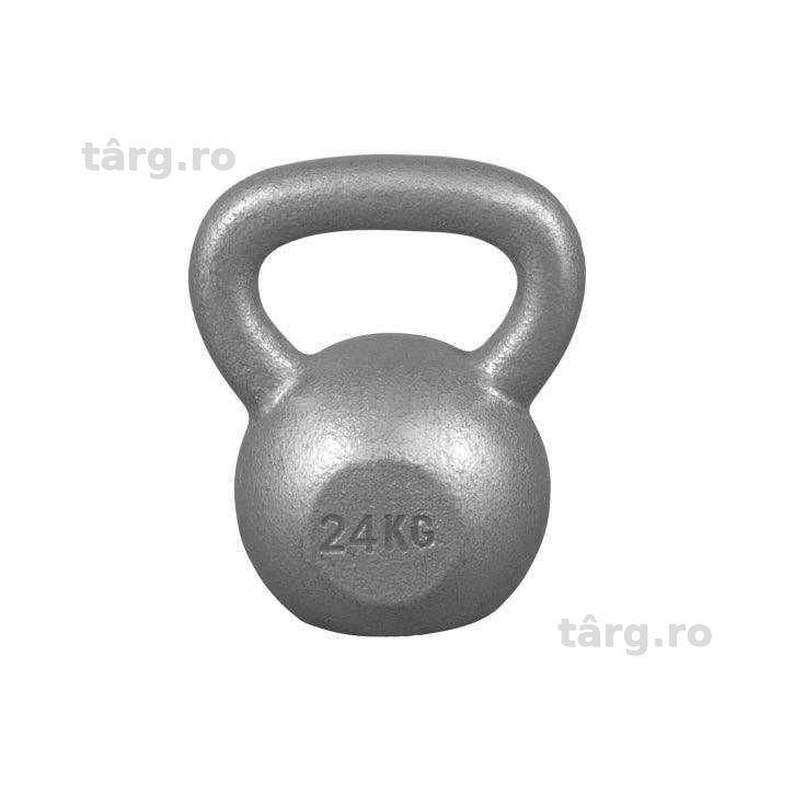 Kettlebell din fier 24 kg Gorilla Sports, gri si negru