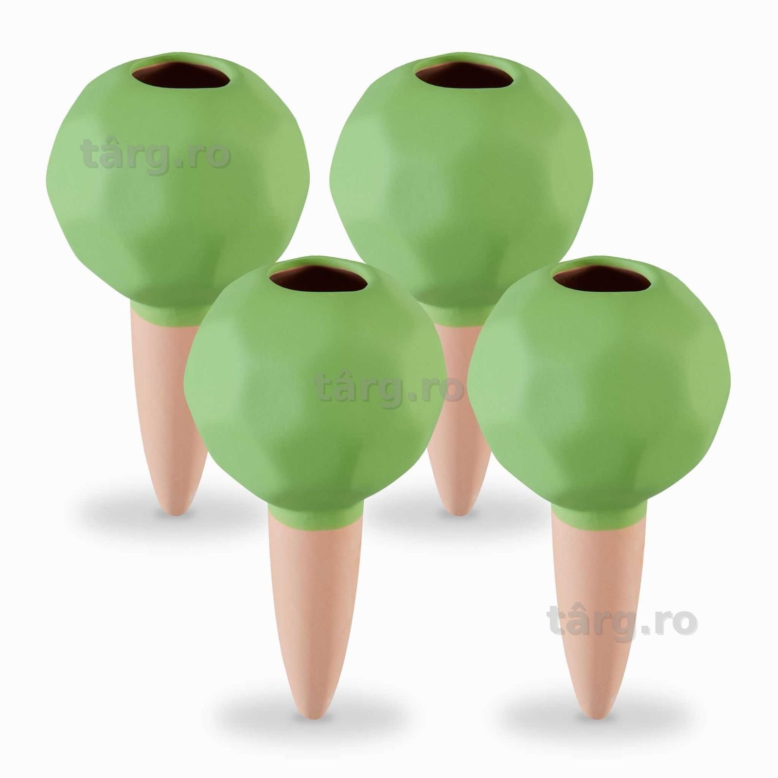 Set 4 bile de udare ceramica sistem automat plante de apartament verde