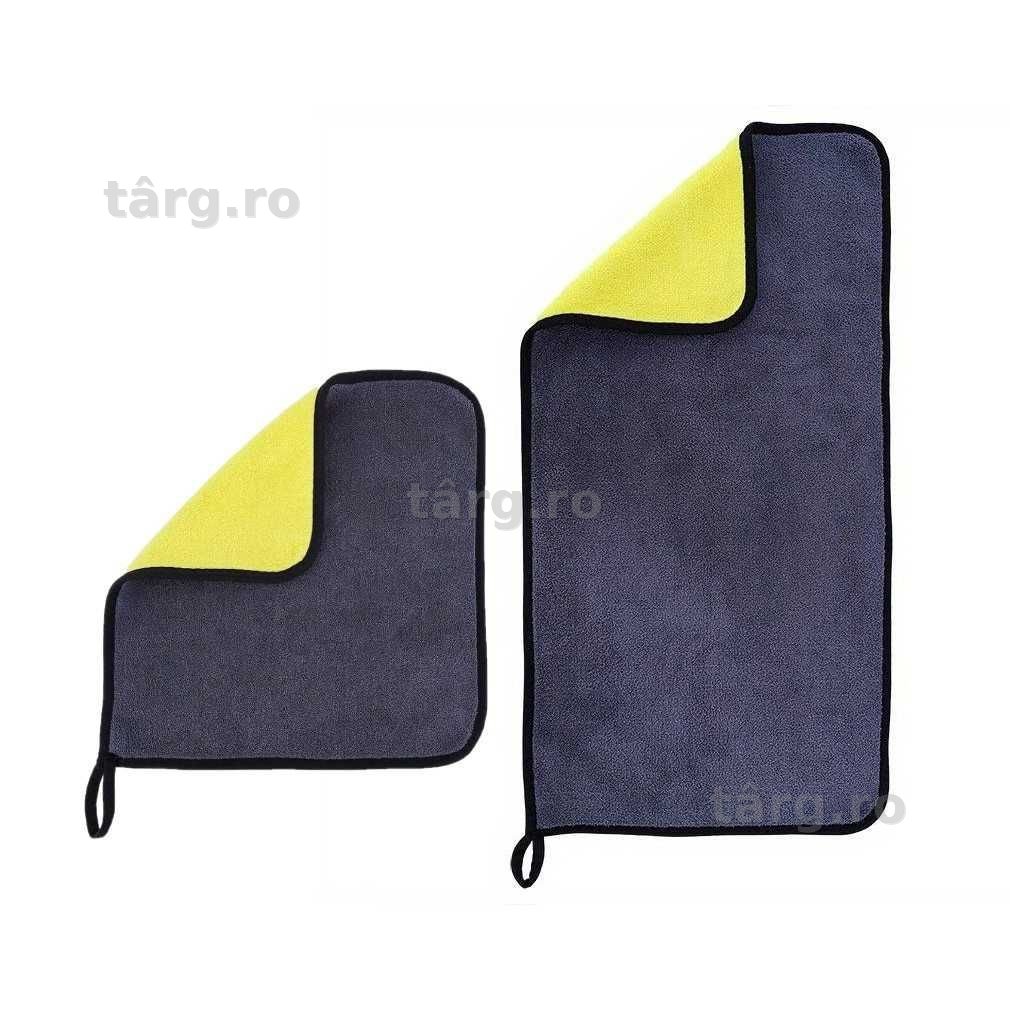 Set de 2 lavete din microfibra pentru curatarea auto 30x30 si 30x60 cm
