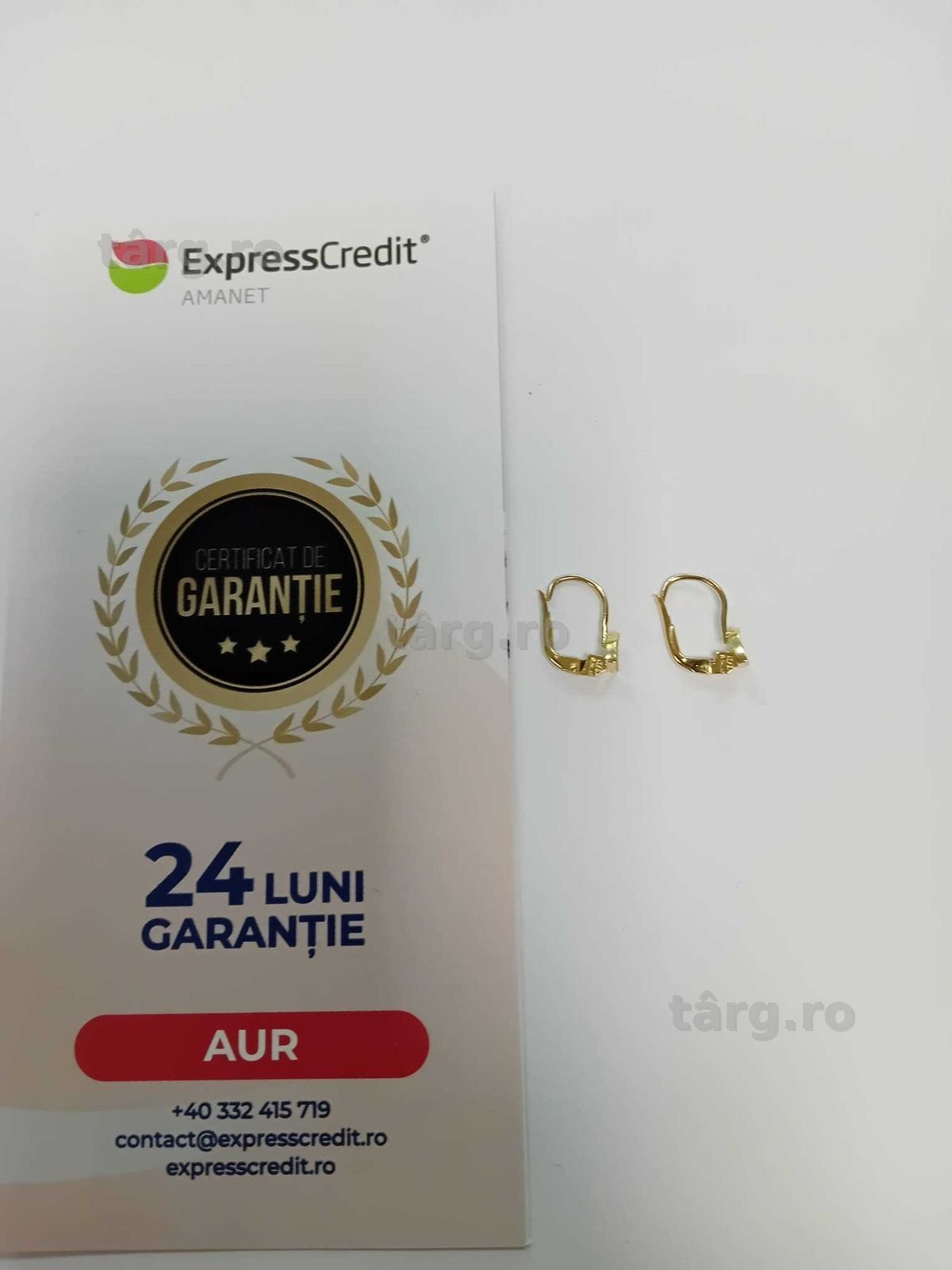 (Ag33) Cercei Aur 18K/Garantie 2 ani