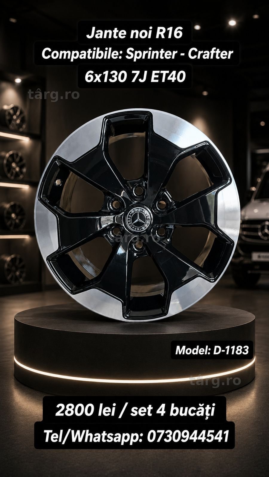 Jante R16 6x130 Heavy Duty Noi Mercedes Sprinter W906 W907 2006-2026 VW Crafter 2006-2017 TUV Autoutilitare Marfă Pasageri