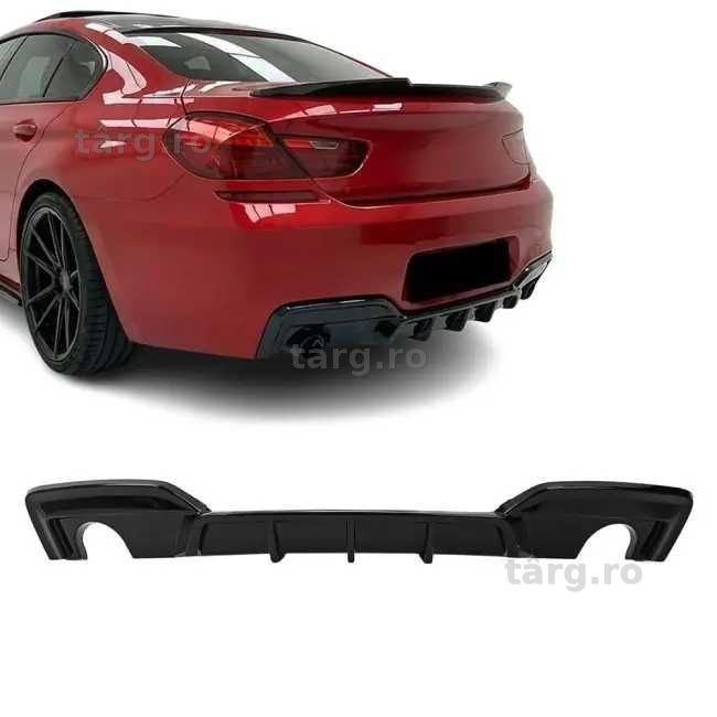 Difuzor Bara Spate M Extensie Prelungire Performance Evacuari Simple BMW F06 F12 F13, Negru Lucios