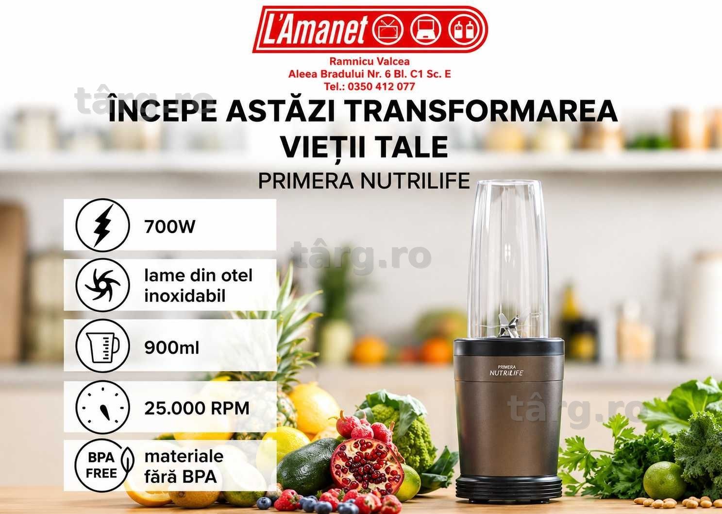Blender Multifunctional Primera Nutrilife Nefolosit FullBox Garantie