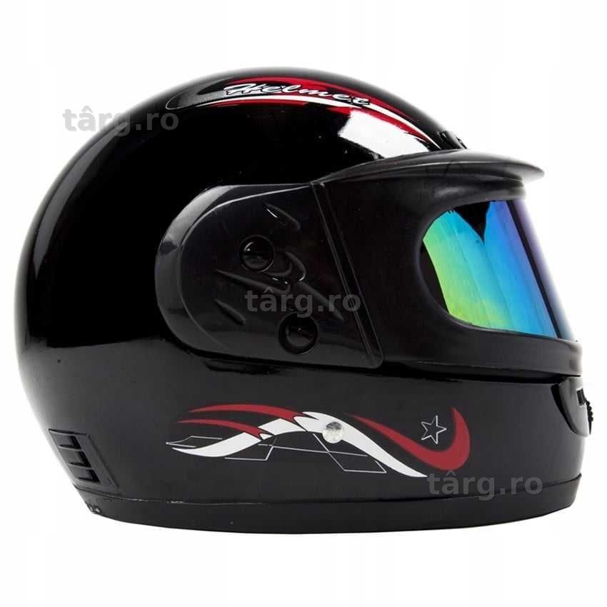 Casca Moto/Scuter/ATV, viziera dubla, marime universala, Negru 4