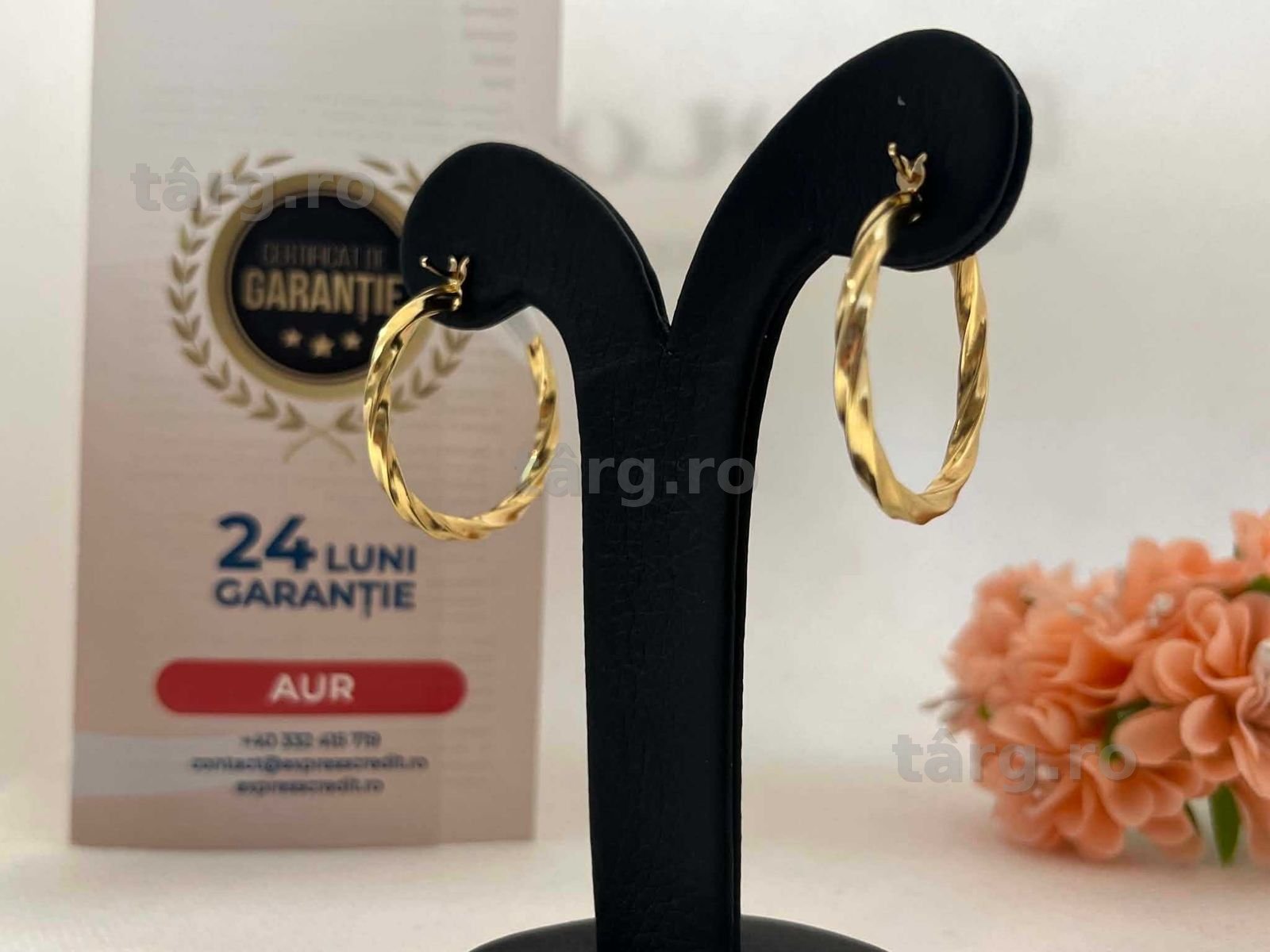 Cercei Aur 14k 3.10g (AG16 Moldova b32635)-Garantie 2 ani! 3
