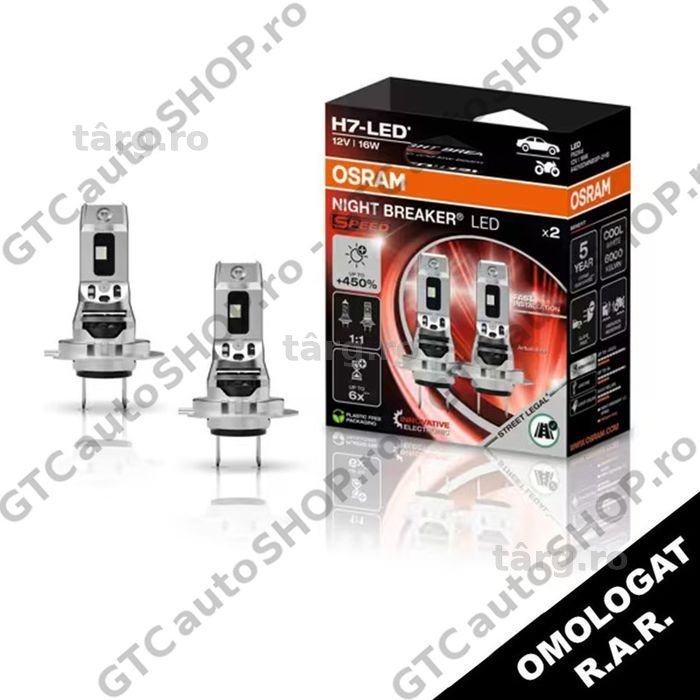becuri led h7 osram night breaker speed 450 omologate rar