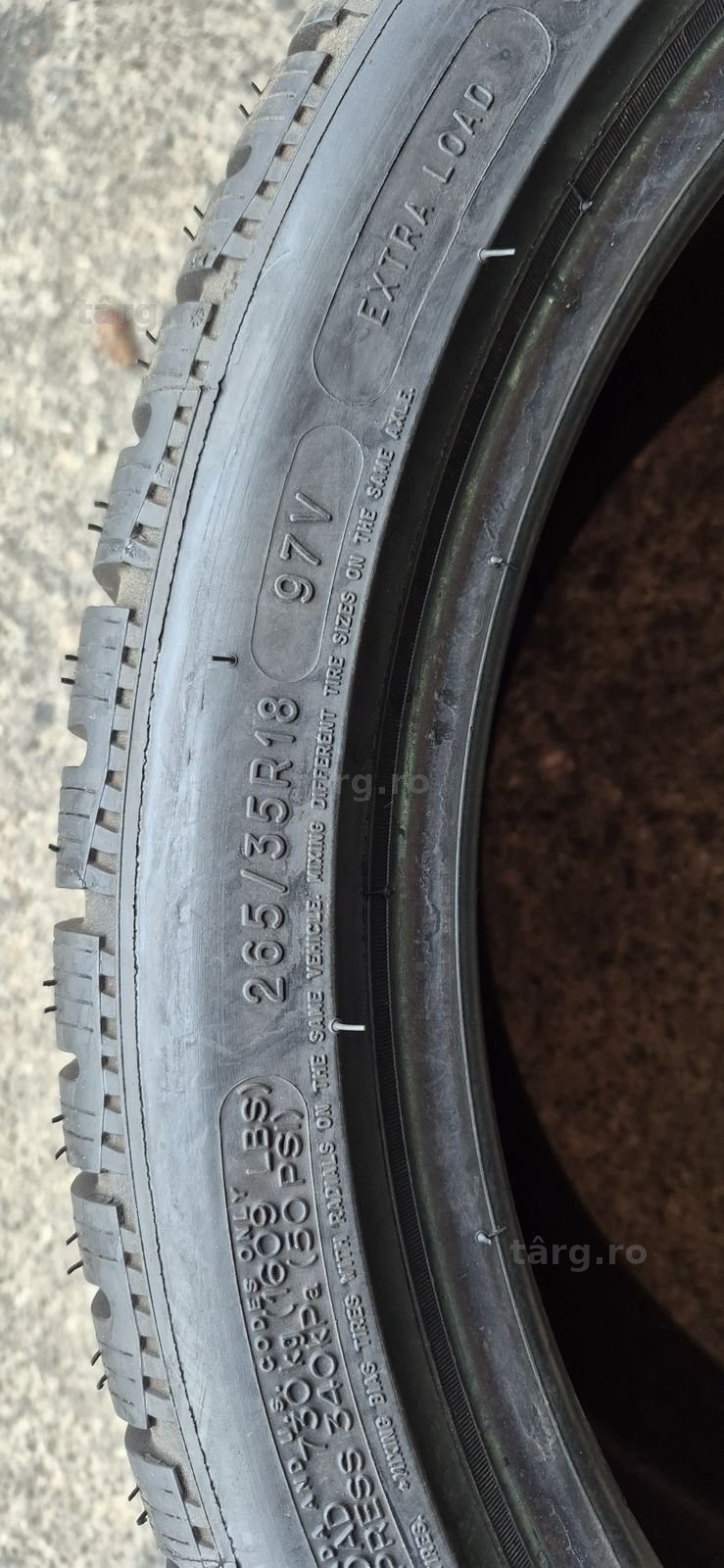 4 anvelope iarna Michelin,fata 245/40/18,spate 265/35/18.Pret/bucata 7