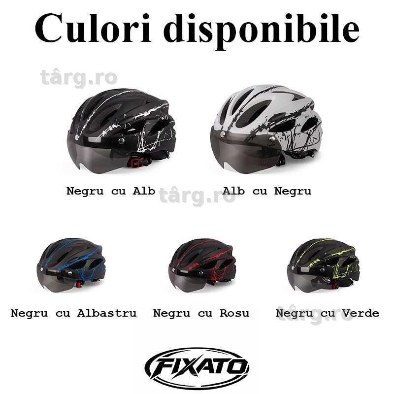 Casca Bicicleta, Viziera detasabila, Aerodinamica, Dimensiune reglabila 54-62cm, Negru cu Alb 5